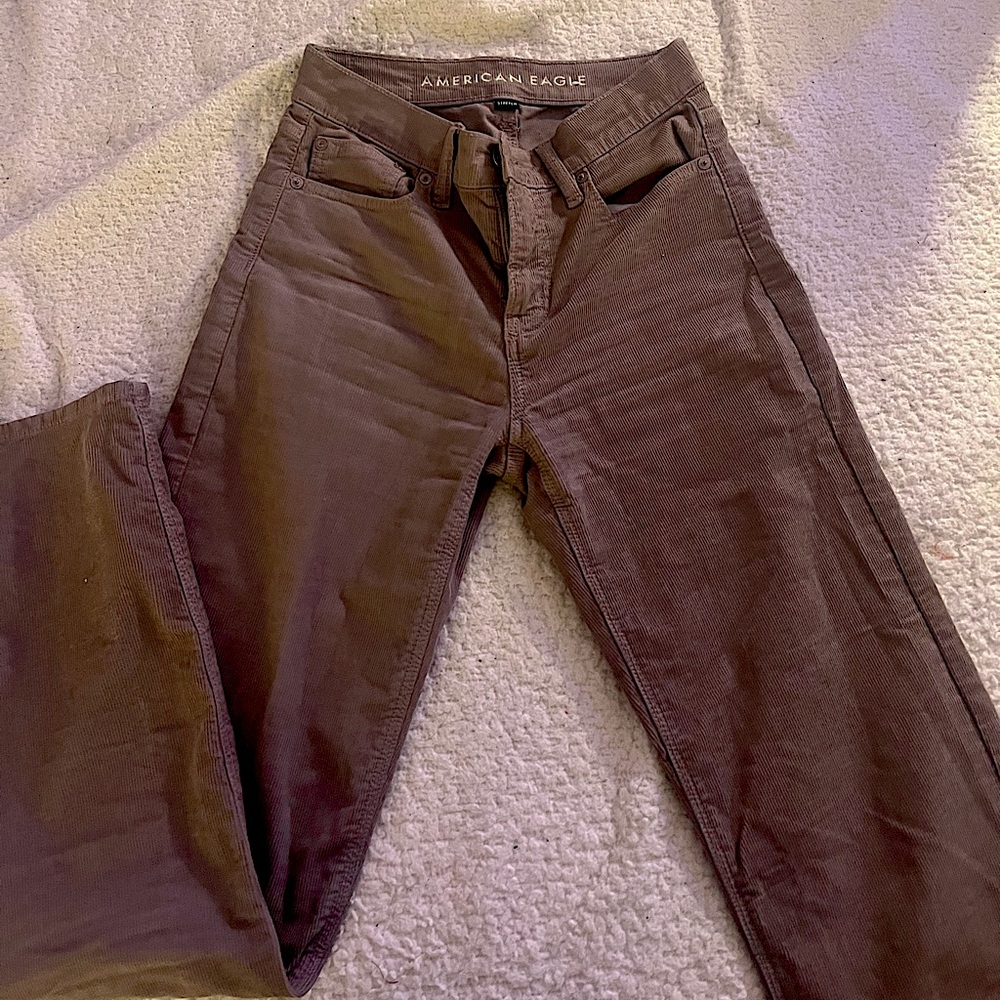 american eagle dress pants brown, mid rise